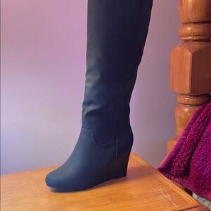 Style & Co. Black Wedge Boots